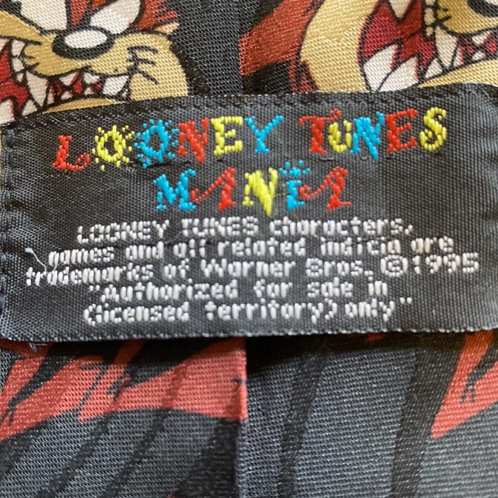 Tasmanian Devil Taz Looney Tunes  Black Vintage Tie